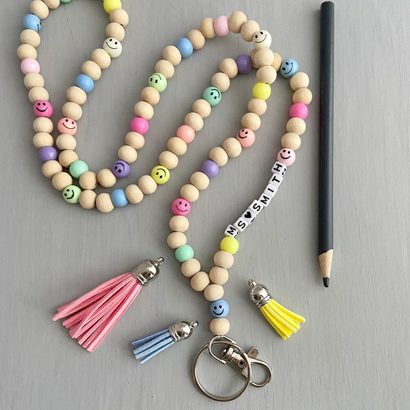 Personalized Smiley Face Teacher Lanyard