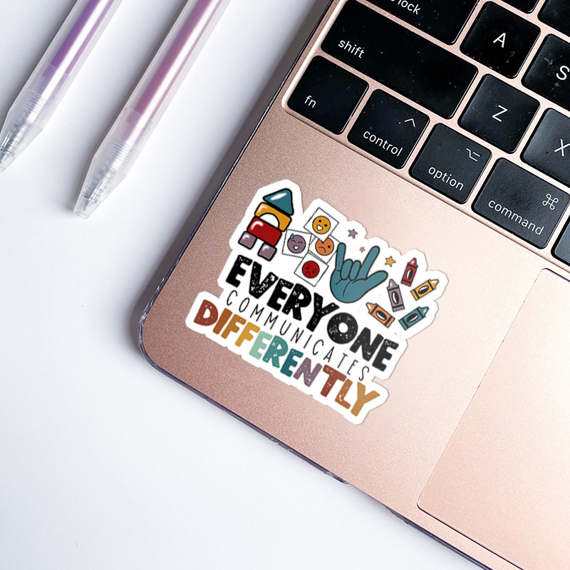 Everyone Communicates Differently Teacher Stickers