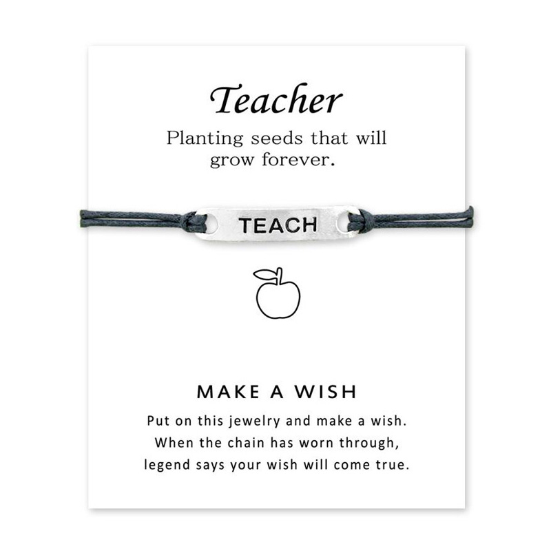 Metal Teach Teacher Bracelets