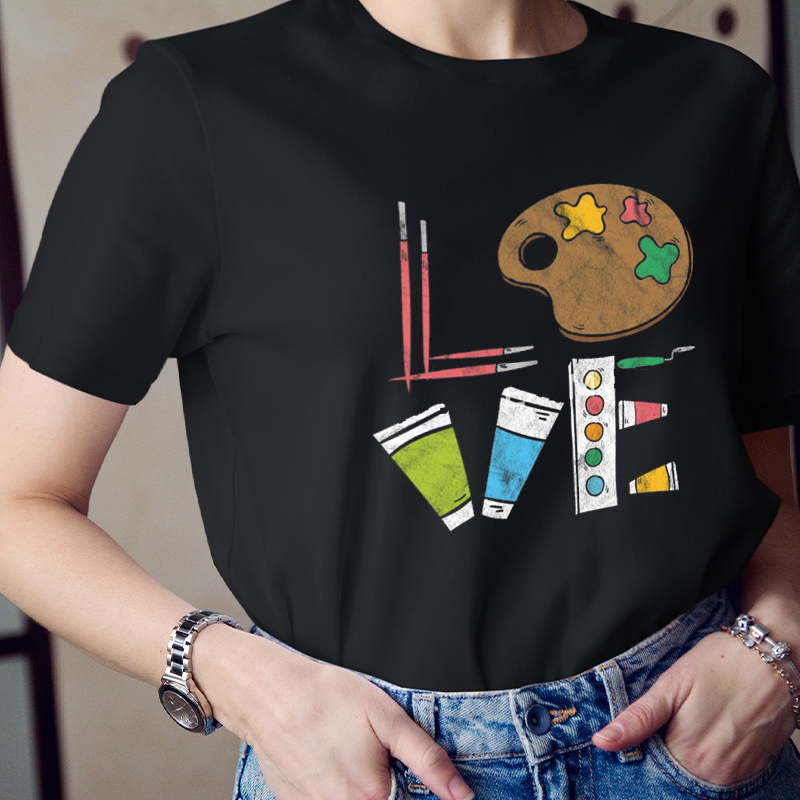 Painting Equipment Love Teacher T-Shirt