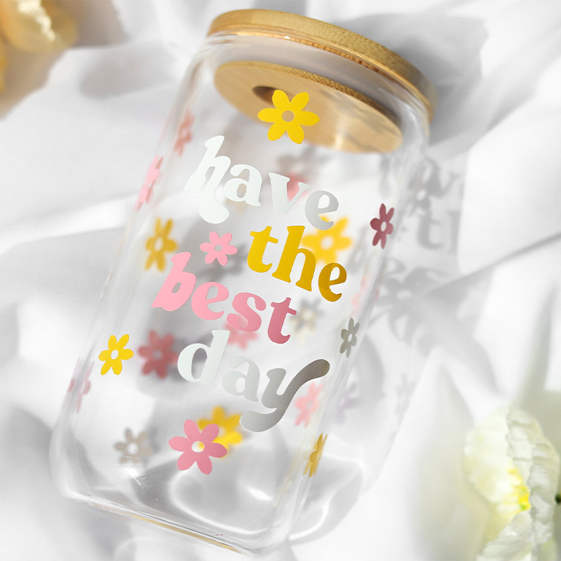 Have The Best Day Glass Can Tumbler