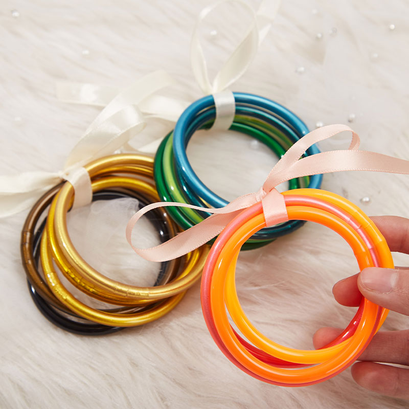 Gold Silicone Bangle Bracelets, Bracelets Plastic Tube