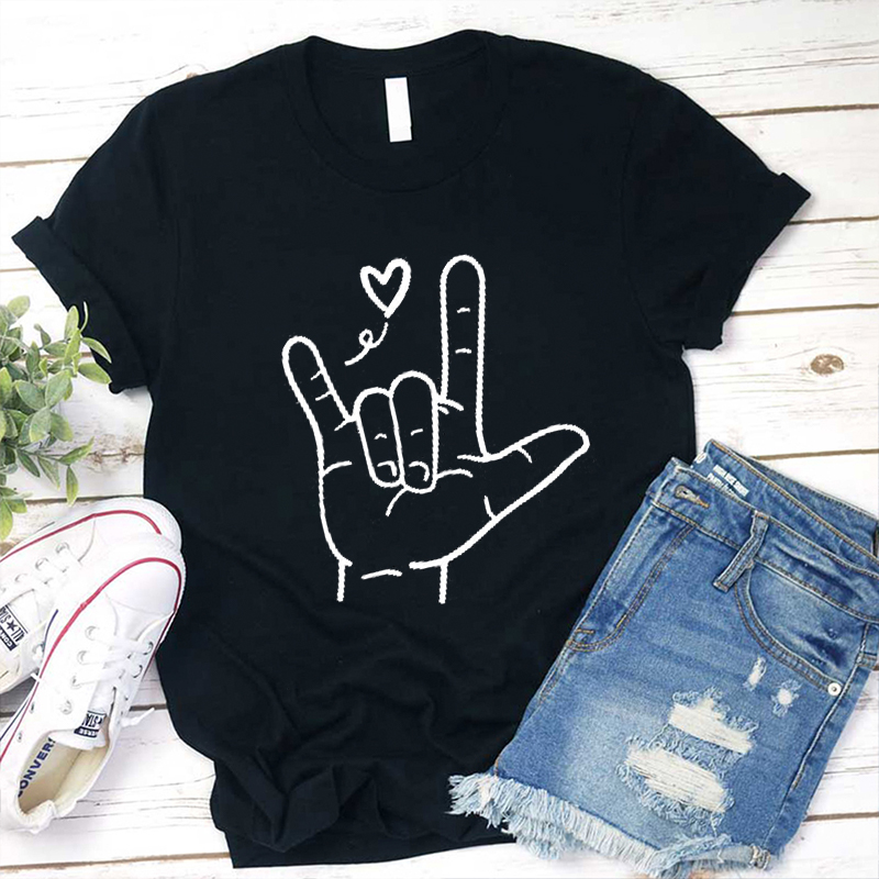 Sign Language Love Needs No Words Teacher T-Shirt