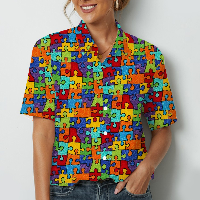 Color Puzzle Teacher Short Sleeve Shirt