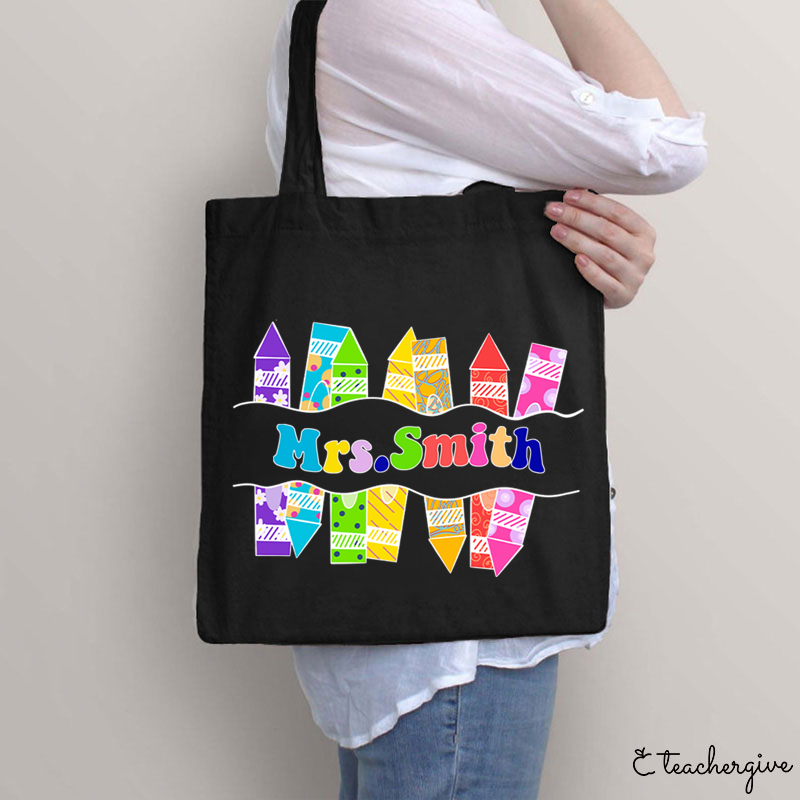Personalized Teacher Name Tote Bag