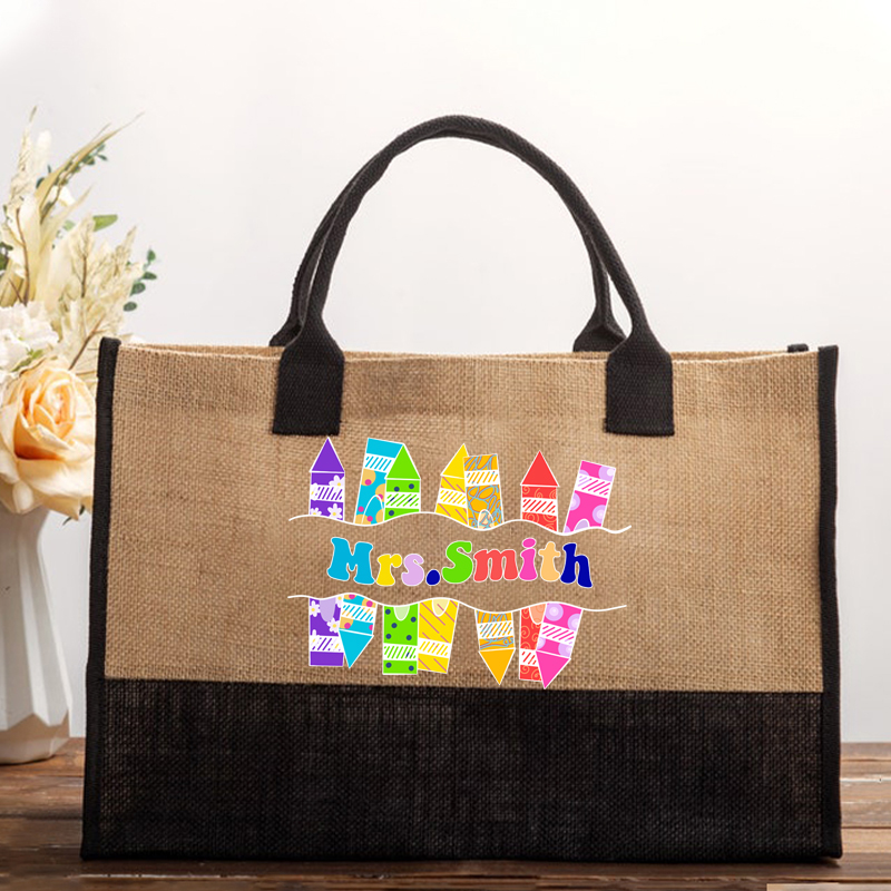 Personalized Teacher Name Teacher Cotton Tote Bag