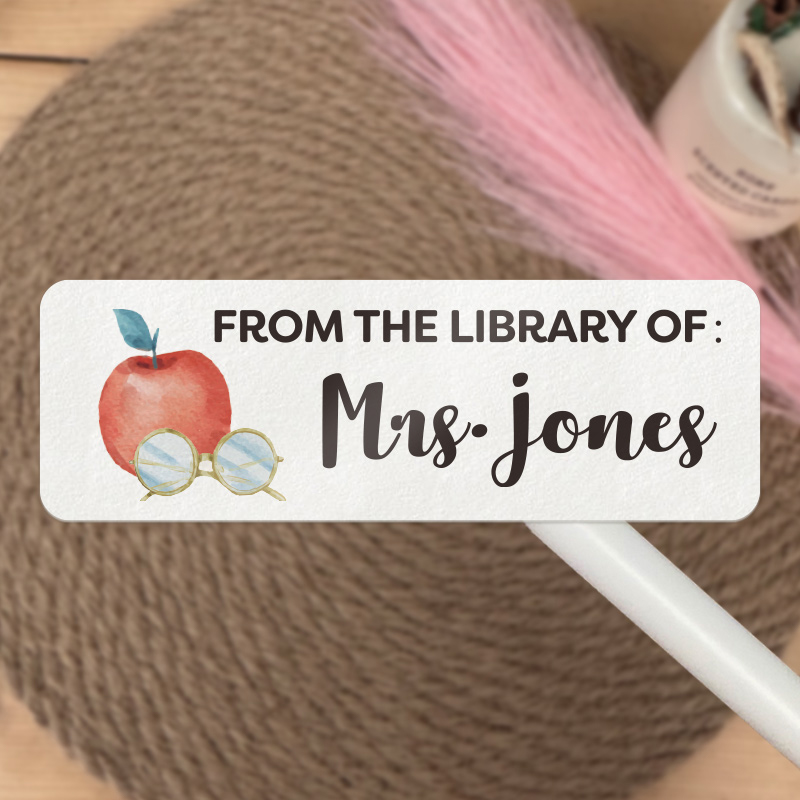 Personalized Name Apple Sunglasses From The Library Teacher Labels