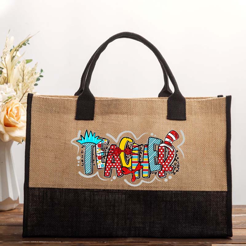 Rich Patterns Teacher Life Teacher Cotton Tote Bag
