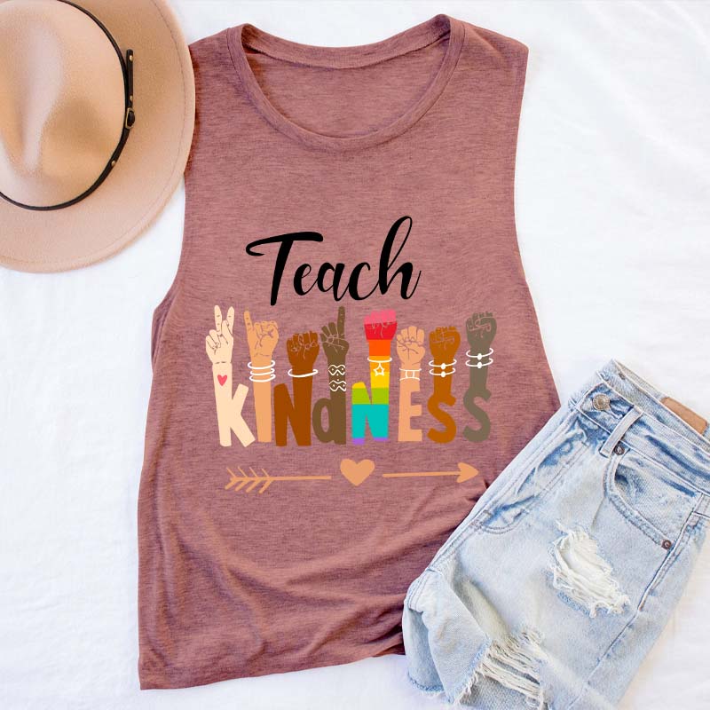 Teach Kindness Teacher Tank Top