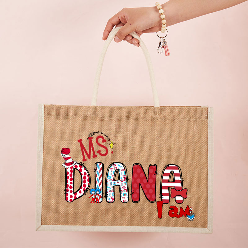 Personalized Hi Teacher Jute Bag