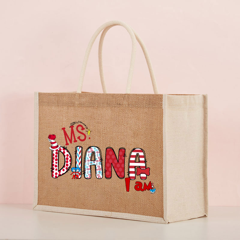 Personalized Hi Teacher Jute Bag
