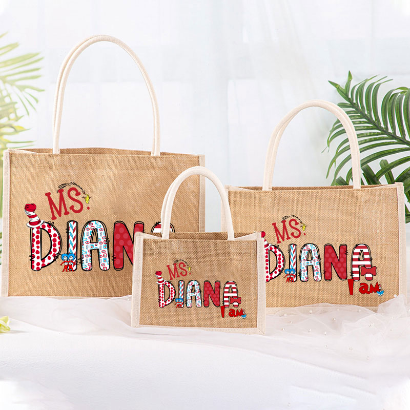 Personalized Hi Teacher Jute Bag