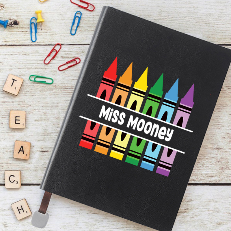 Personalized Pencil Crayon Teacher Name Notebook
