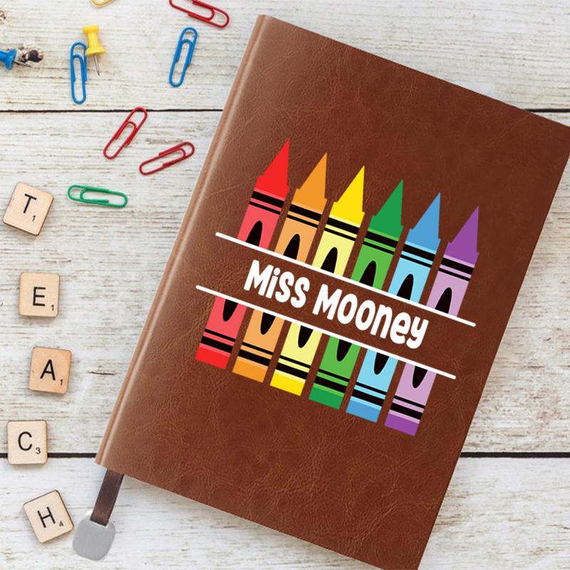 Personalized Pencil Crayon Teacher Name Notebook
