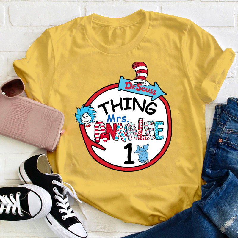 Personalized Name Children's Book Teacher T-Shirt