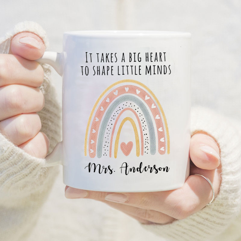 Personalized It Takes A Big Heart To Shape Little Minds Teacher Mup