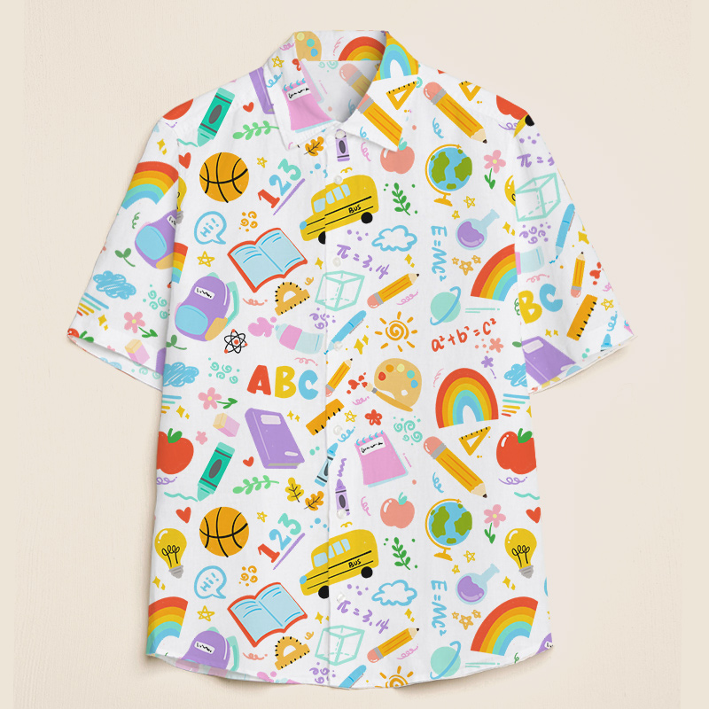 Happy School Happy Day Teacher Short Sleeve Shirt