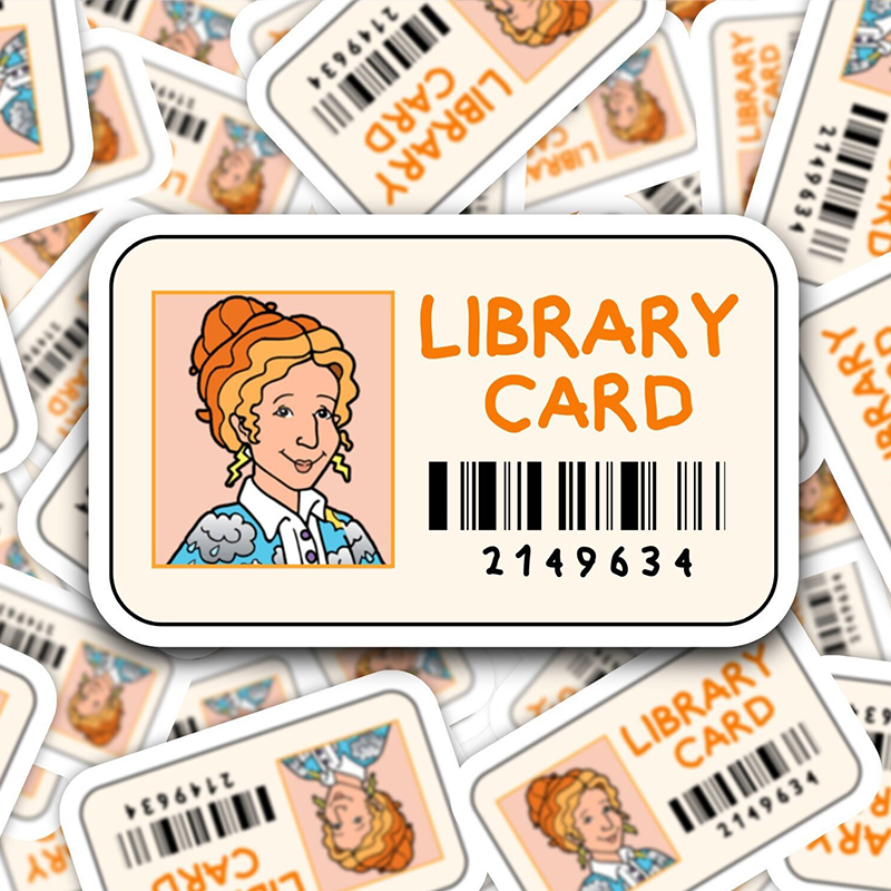 Miss Frizzle Library Card Teacher Stickers