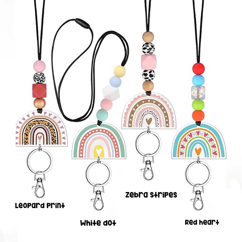 Rainbow Beading Teacher Lanyard