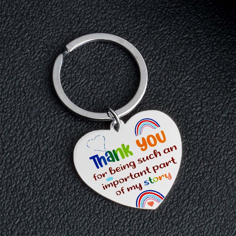 Thank You For Being Such Important Part Teacher Keychain