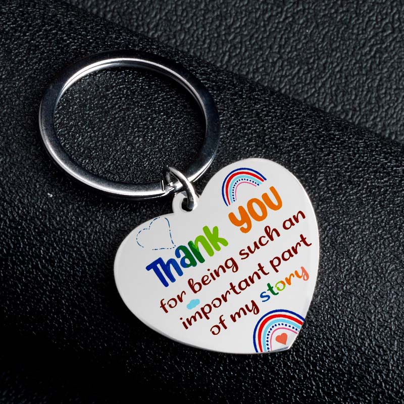 Thank You For Being Such Important Part Teacher Keychain
