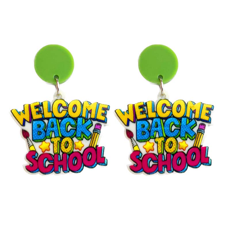 Welcome Back To School Teacher Acrylic Earrings