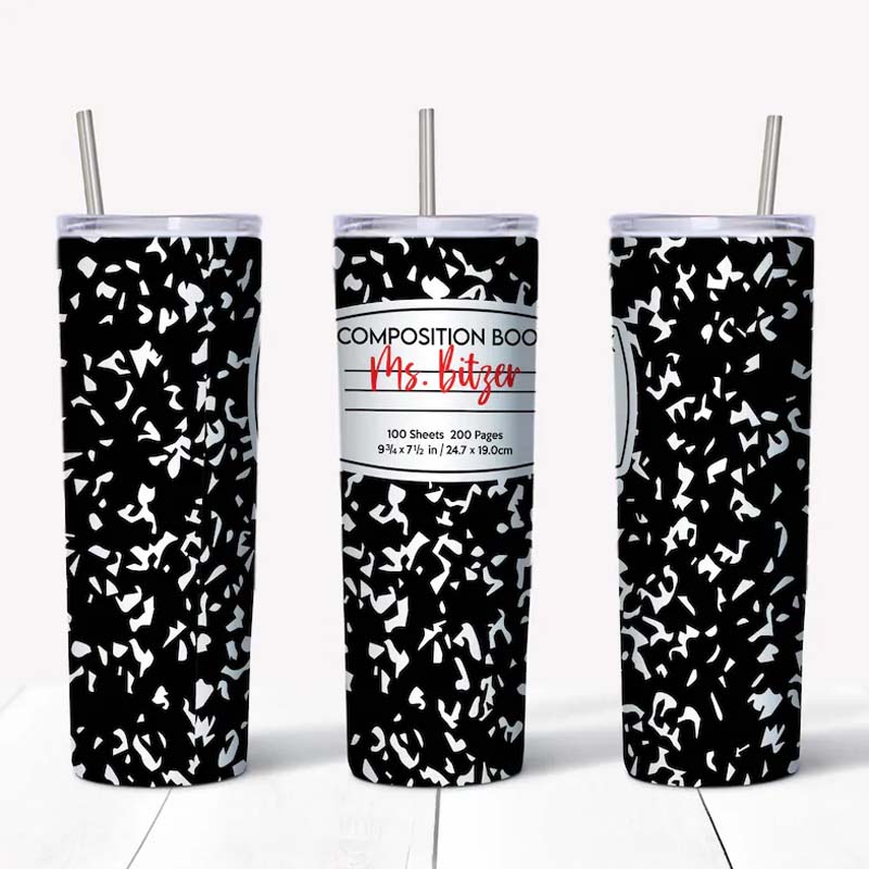 Personalized Composition Notebook Teacher Skinny Tumbler SaleTeachersgram