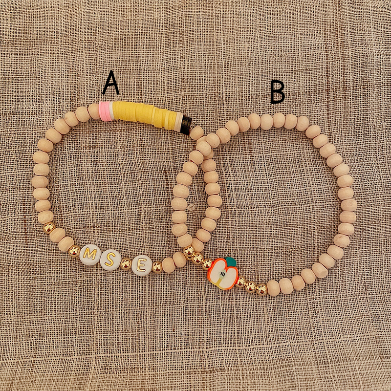 Personalized Name Apple Inspire Beaded Bracelet