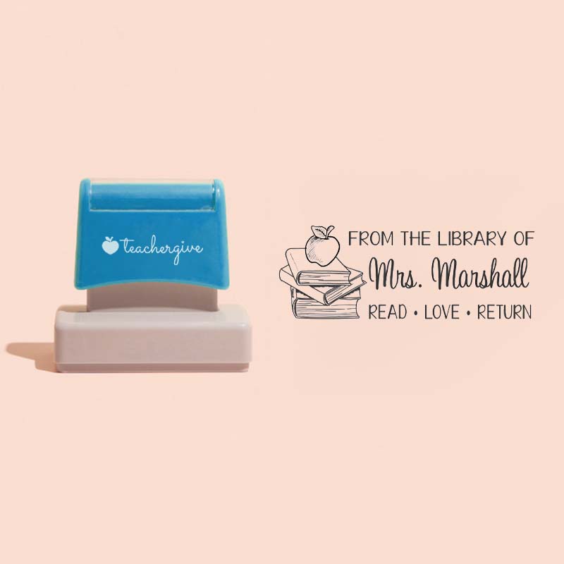 Personalized Read Love Return Teacher Rectangle Stamp