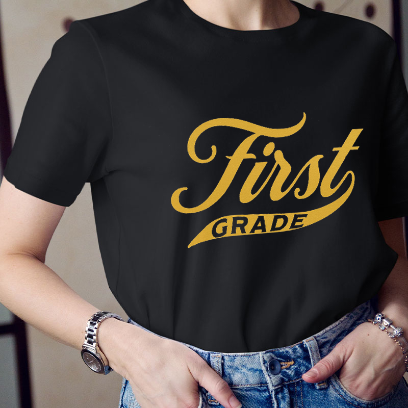 Personalized Grade Golden Teacher T-Shirt