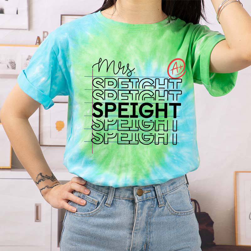 Personalized Teacher Name Tie-dye T-Shirt