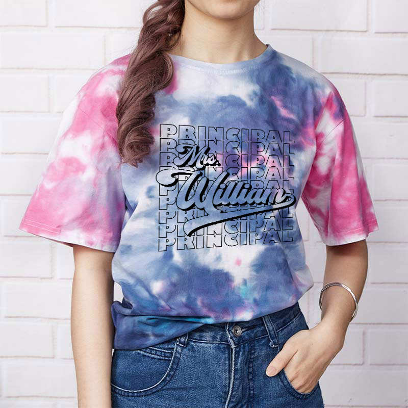 Personalized Name And Position Simple Tie-dye T-Shirt