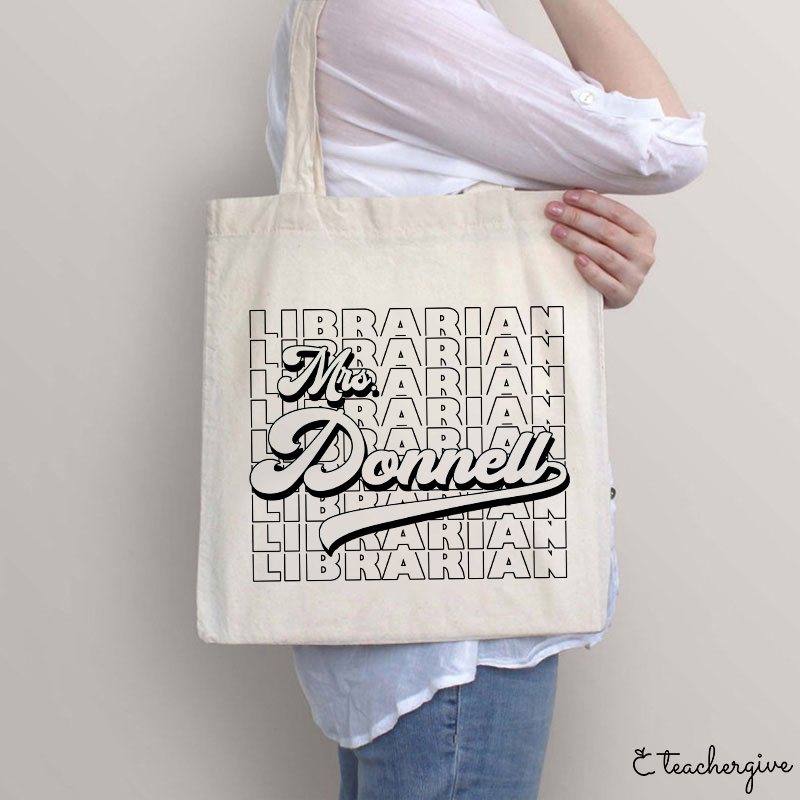 TS08774 Personalized Name And Position Simple Teacher Tote Bag