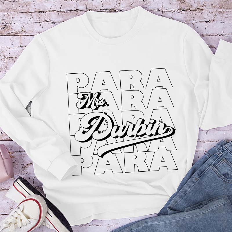 Personalized Name And Position Simple Teacher Long Sleeve T-Shirt