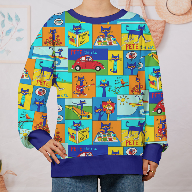 Cat Daily Routine Teacher Printed Sweatshirt Sale-Teachersgram