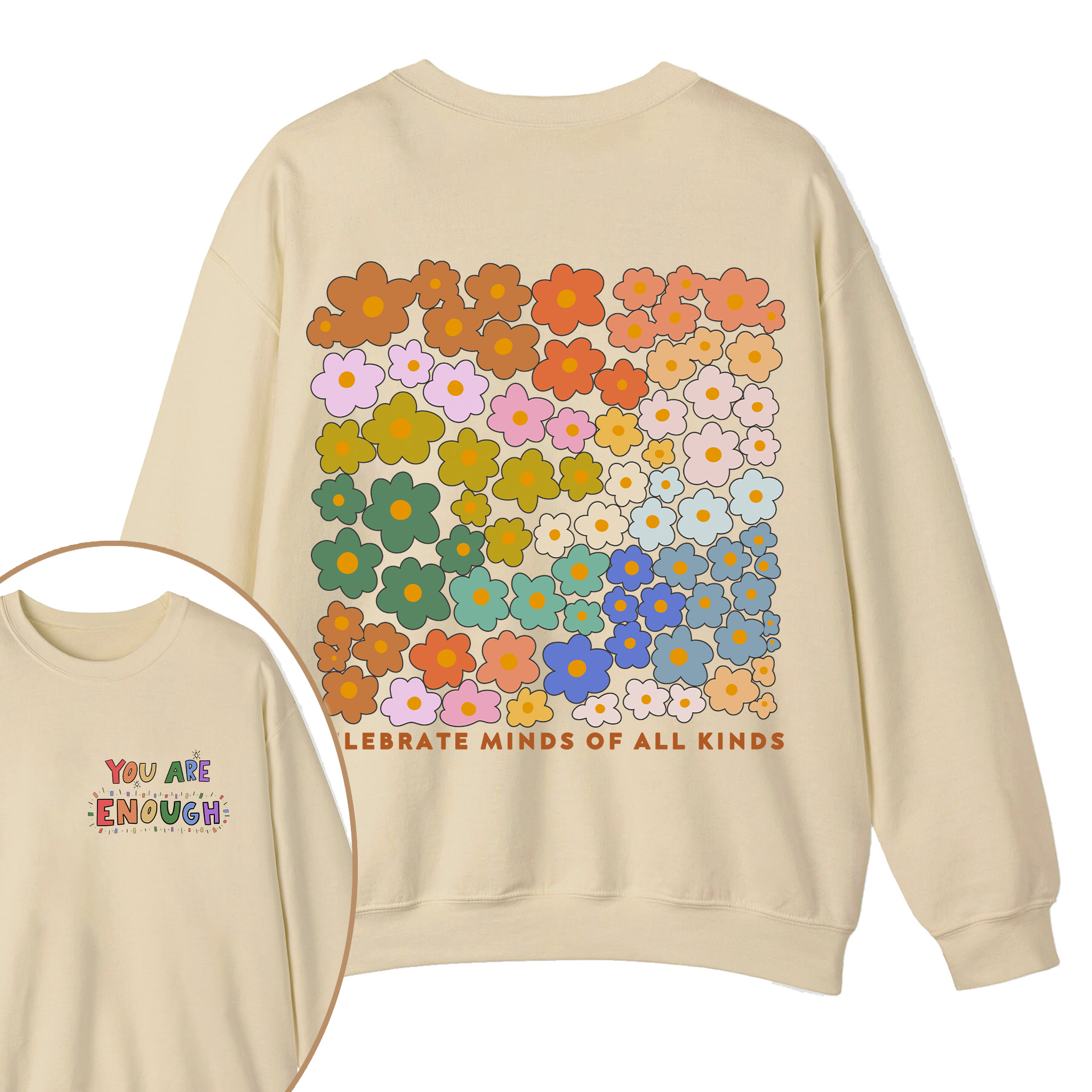  You Are Enough Teacher Two Sided Sweatshirt