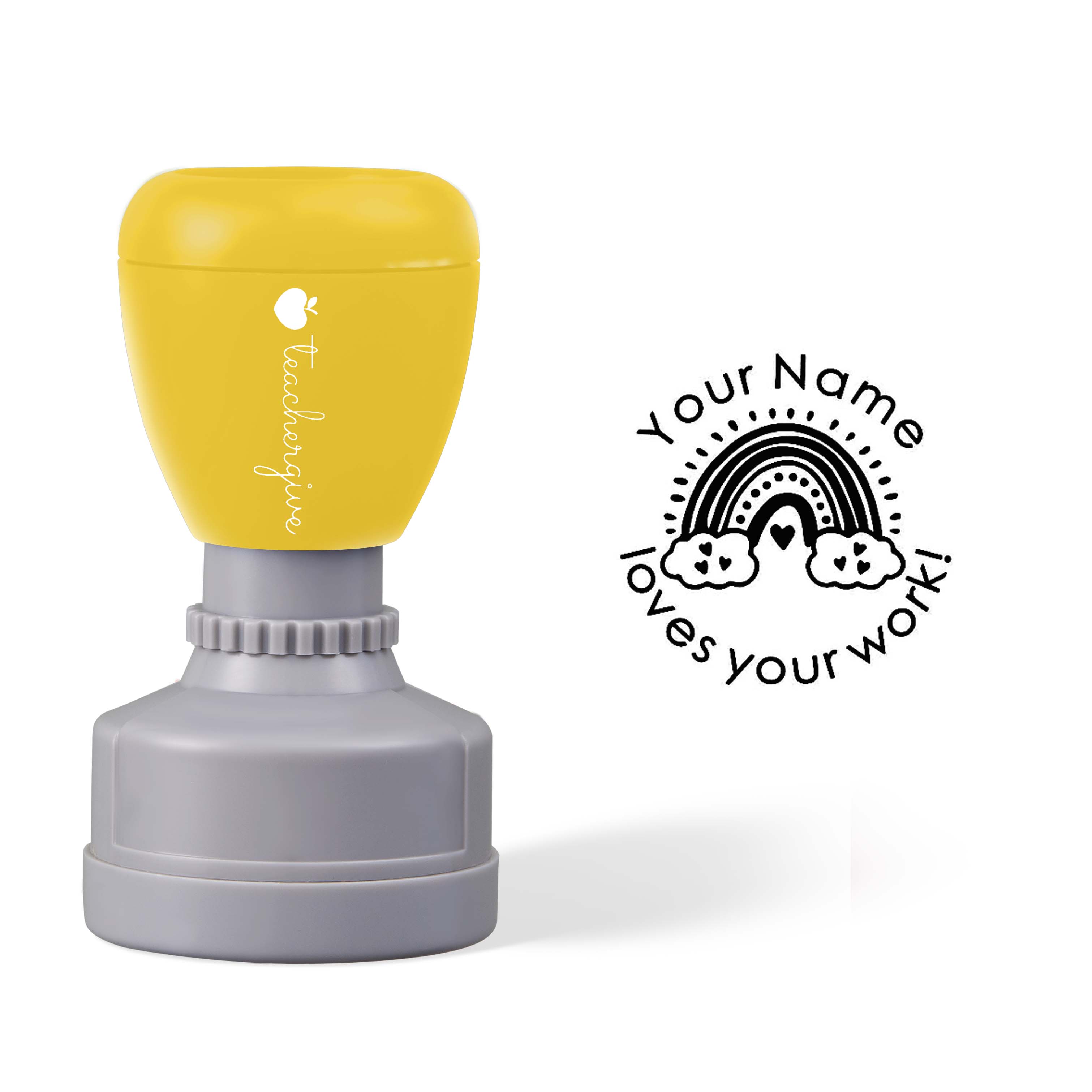 Personalized Name Love Your Work Teacher Stamp