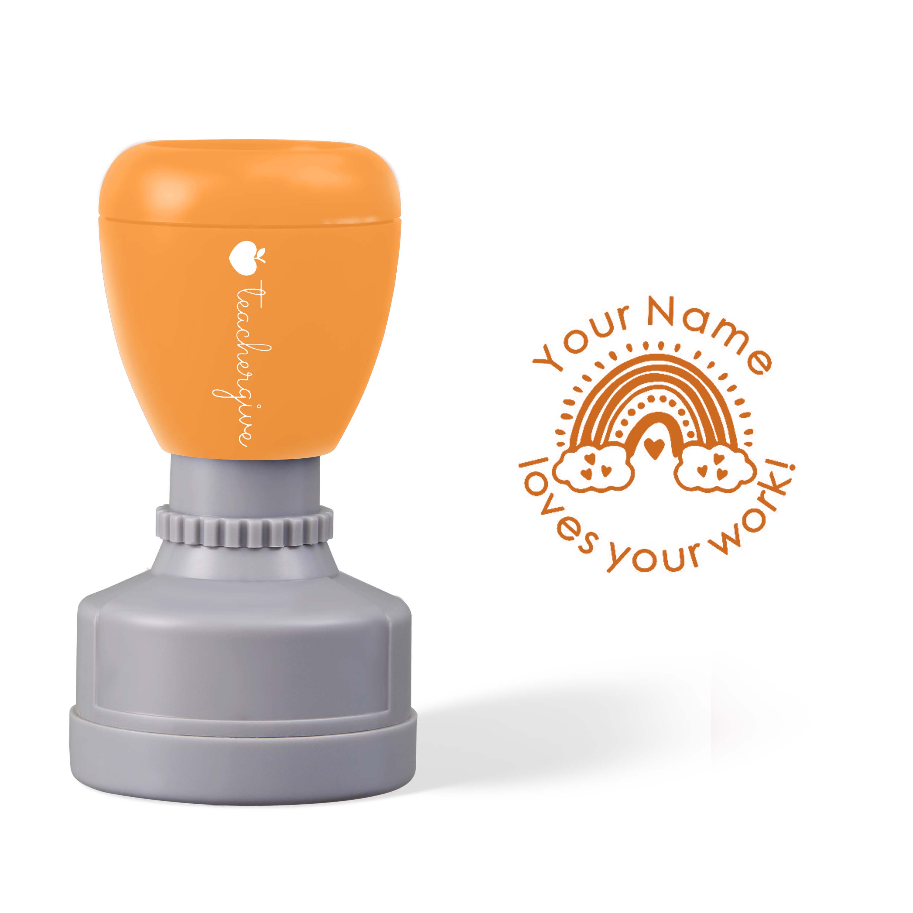 Personalized Name Love Your Work Teacher Stamp
