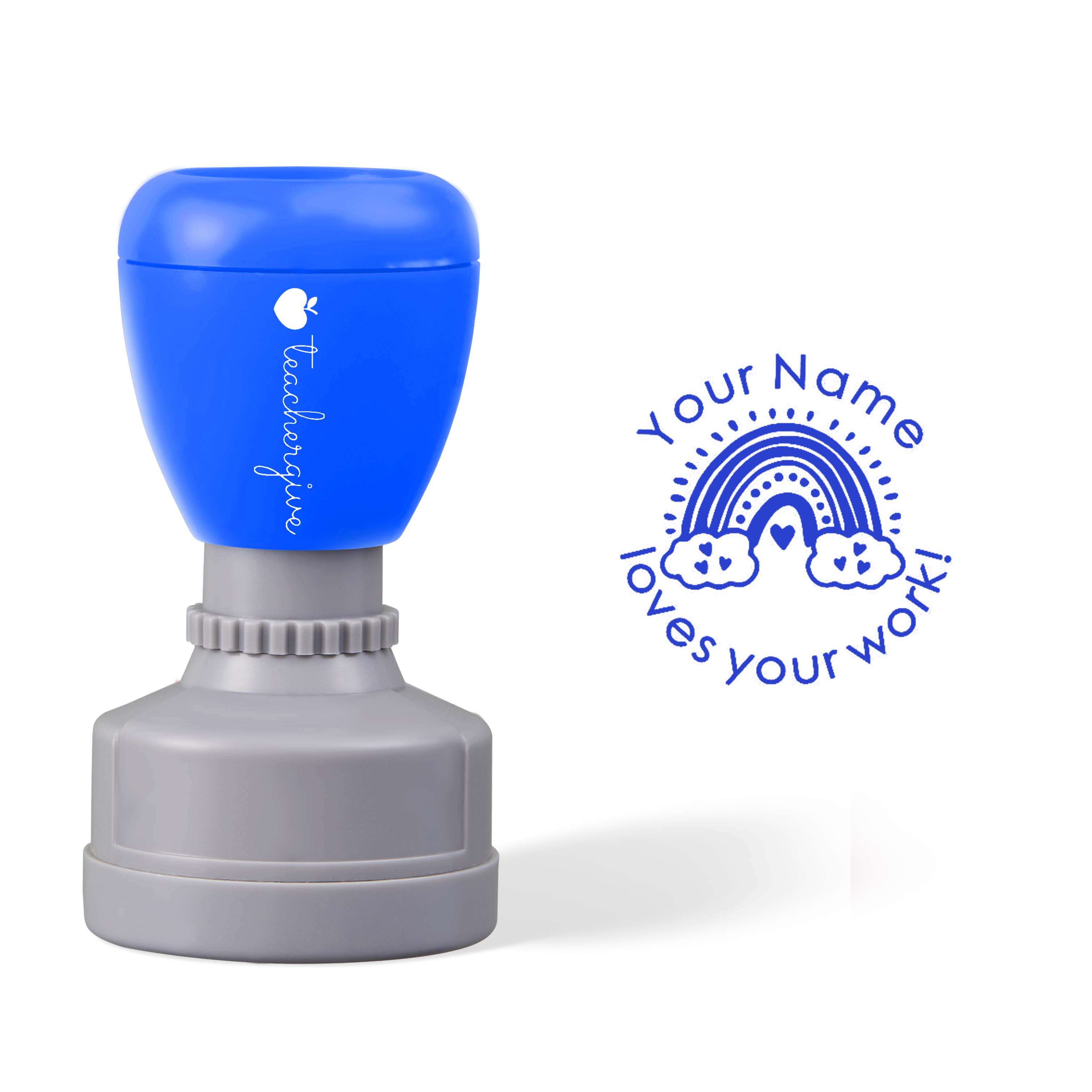 Personalized Name Love Your Work Teacher Stamp