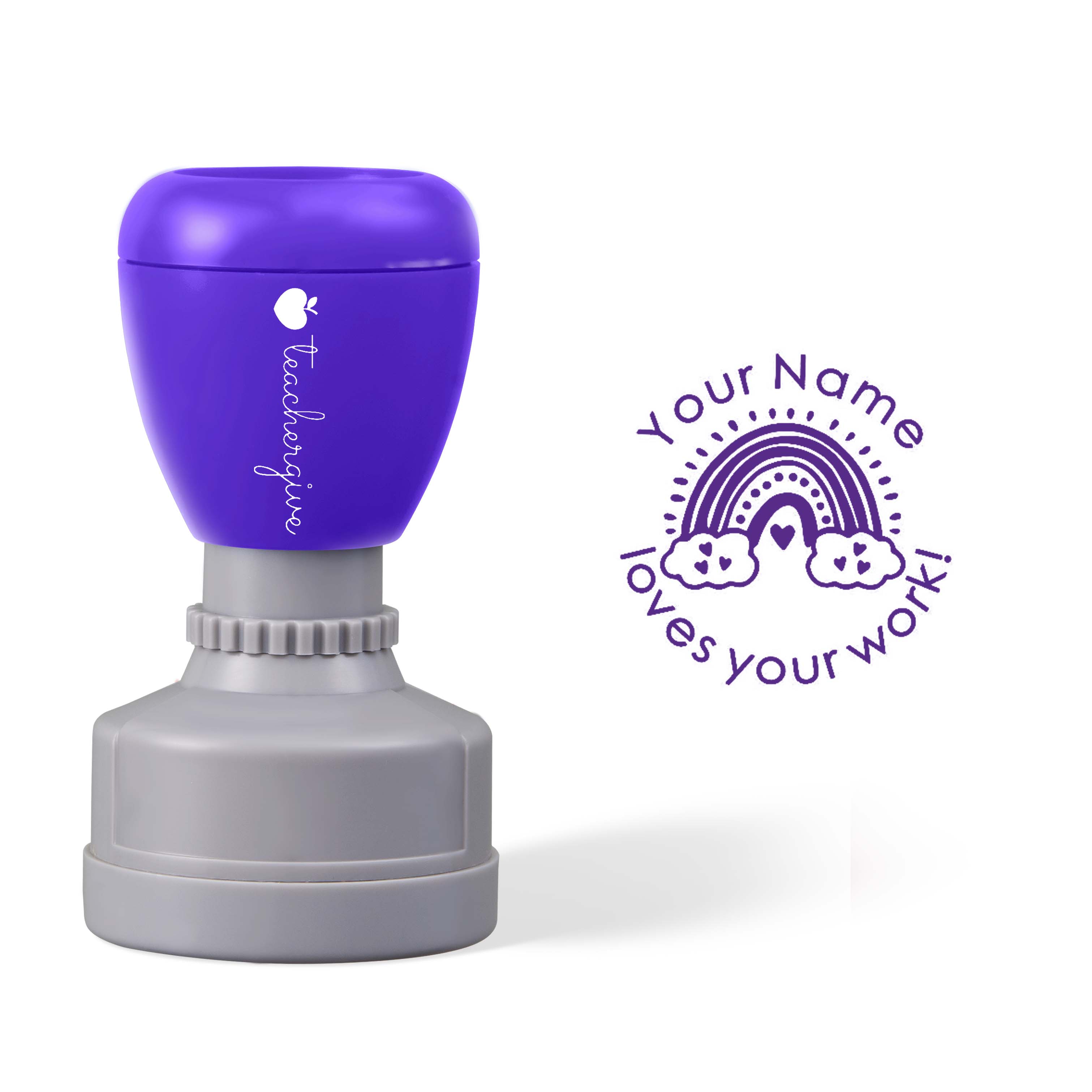 Personalized Name Love Your Work Teacher Stamp