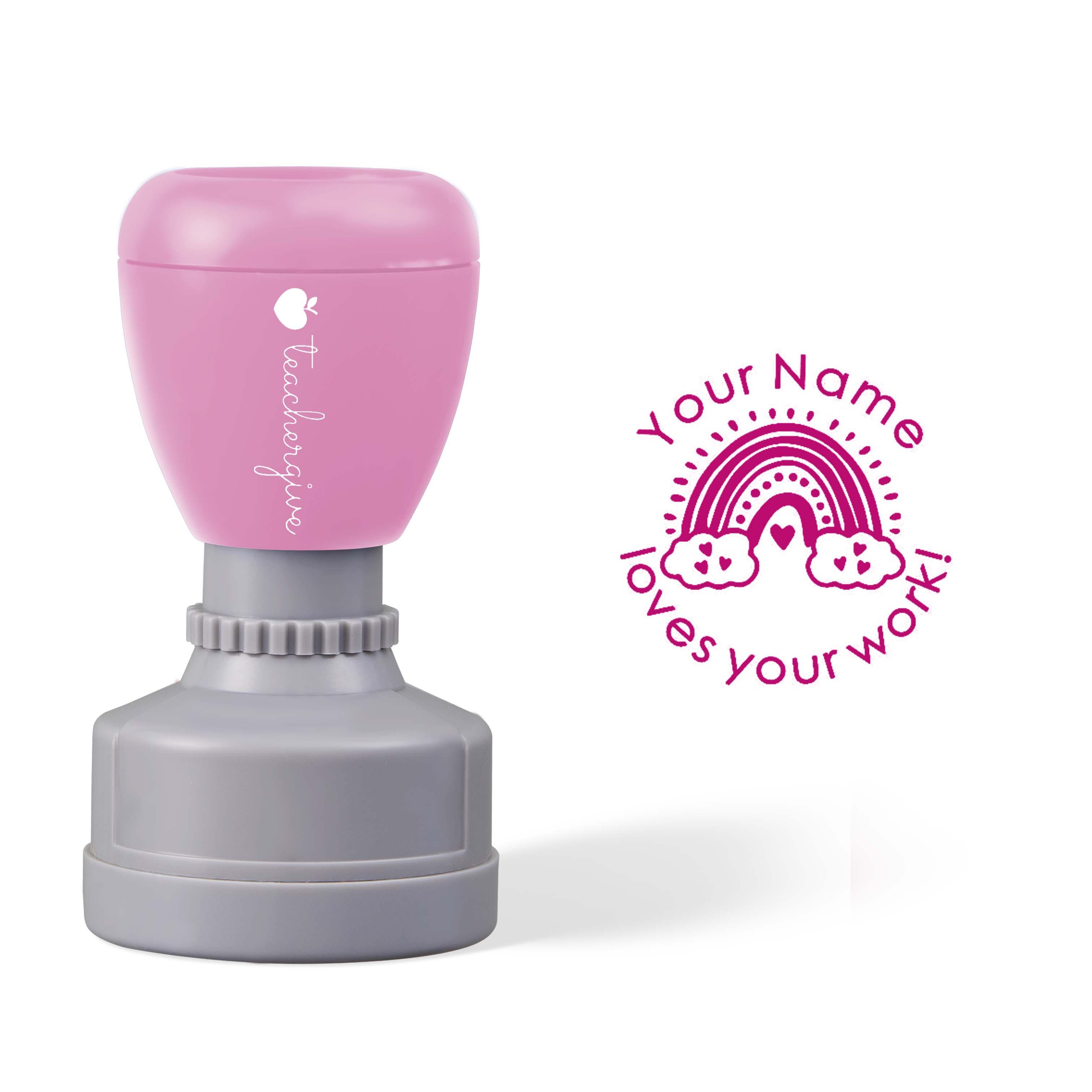 Personalized Name Love Your Work Teacher Stamp