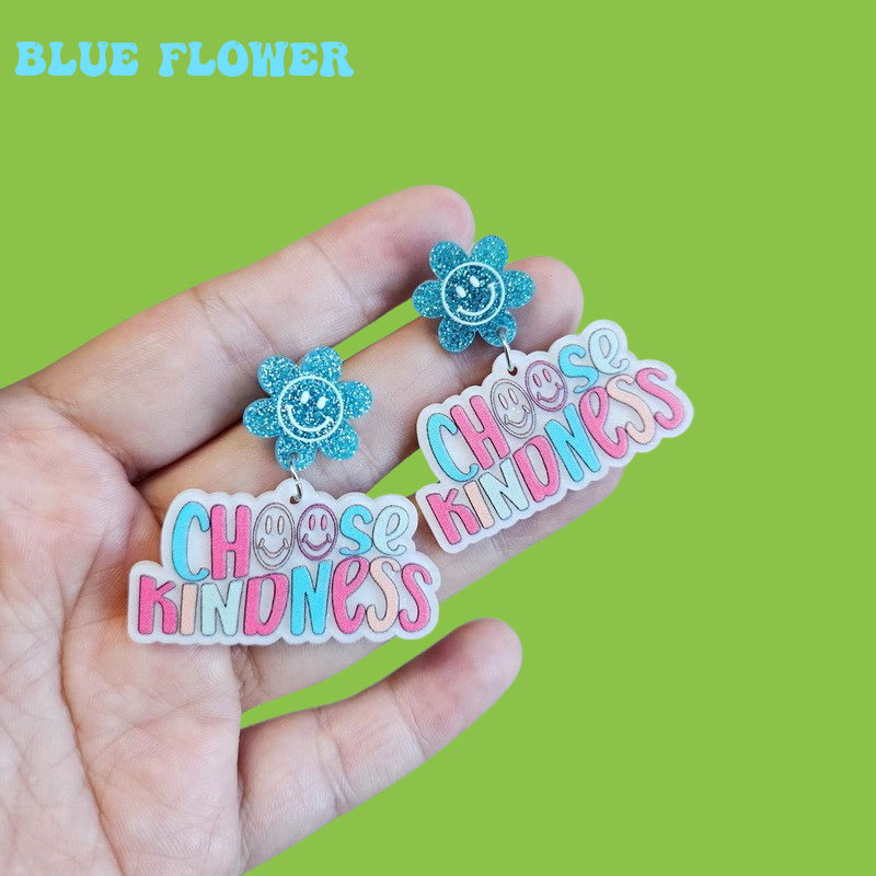 Colorful Teacher Life Flower Teacher Acrylic Earrings