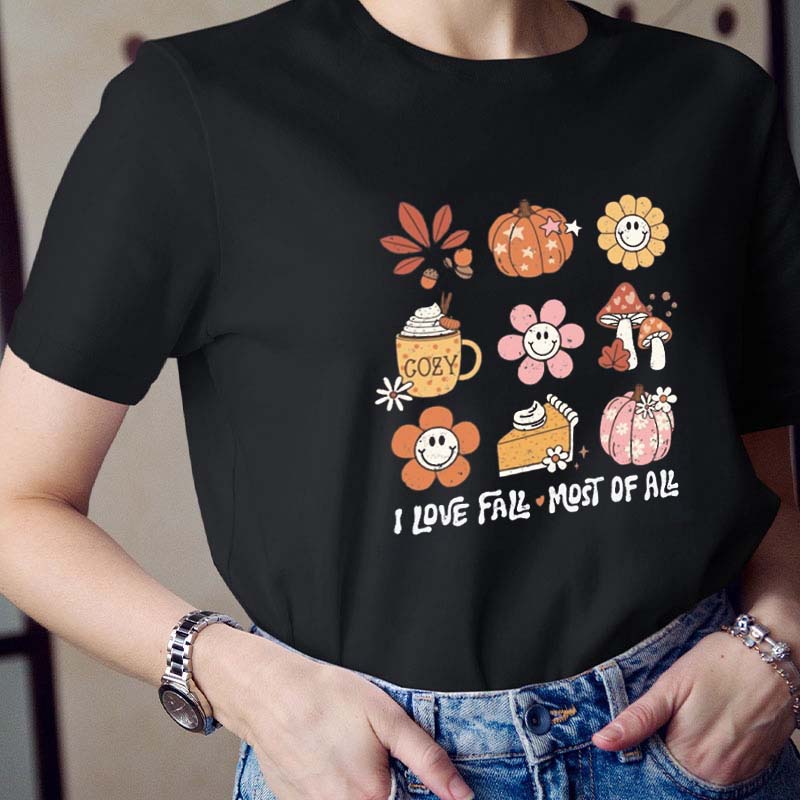 I Love Fall Most Of All Teacher T-Shirt