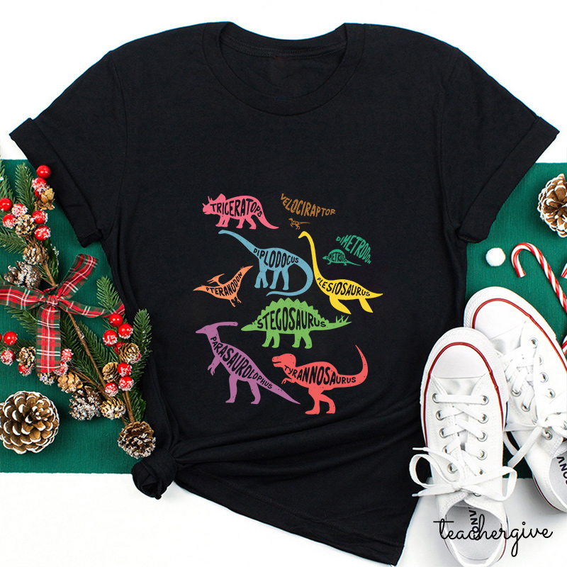 Meet Dinosaurs With Me Teacher T-Shirt