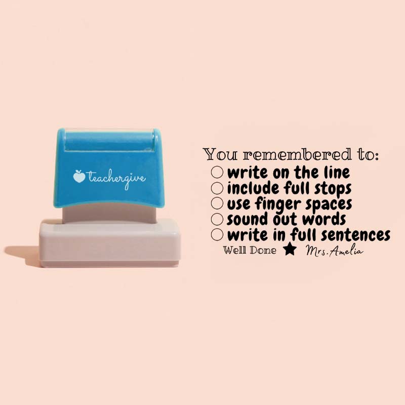 Personalized You remembered to Teacher Large Rectangle Stamp