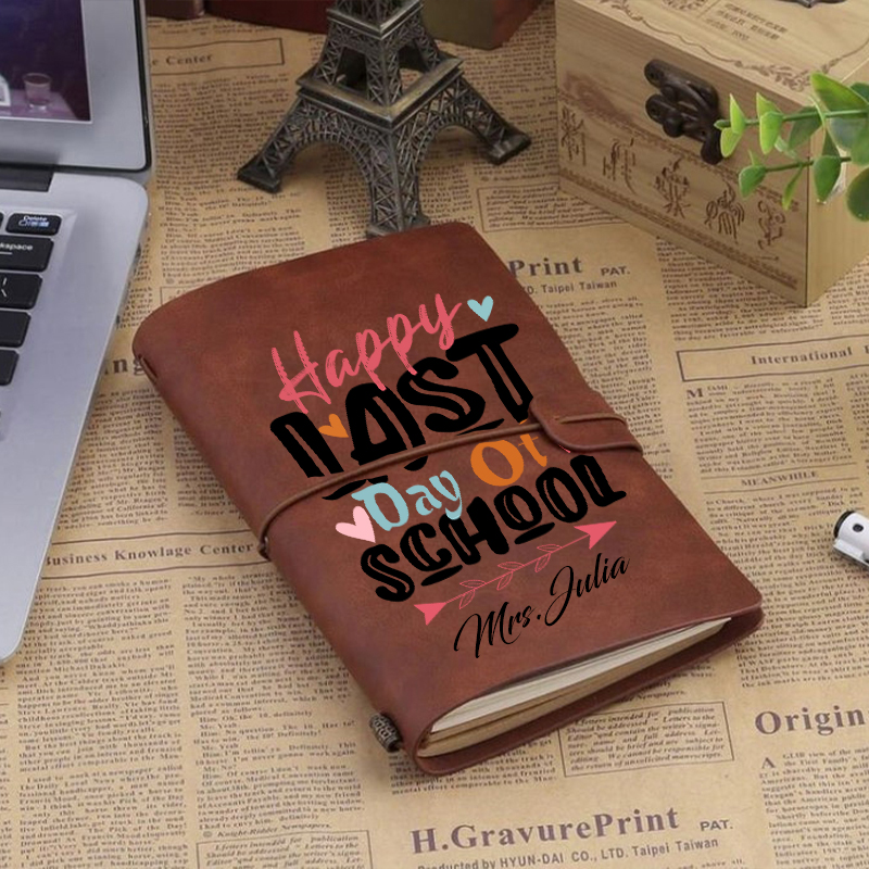 Personalized  Happy Last Day Of School  Faux Leather Notebook