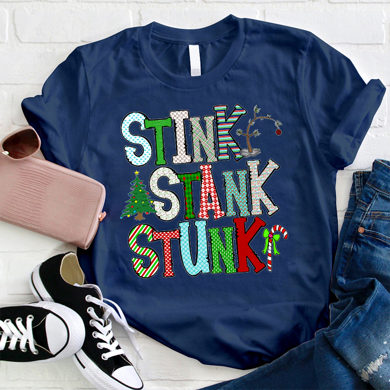 Stink Stank Stunk Candy Canes Teacher T-Shirt