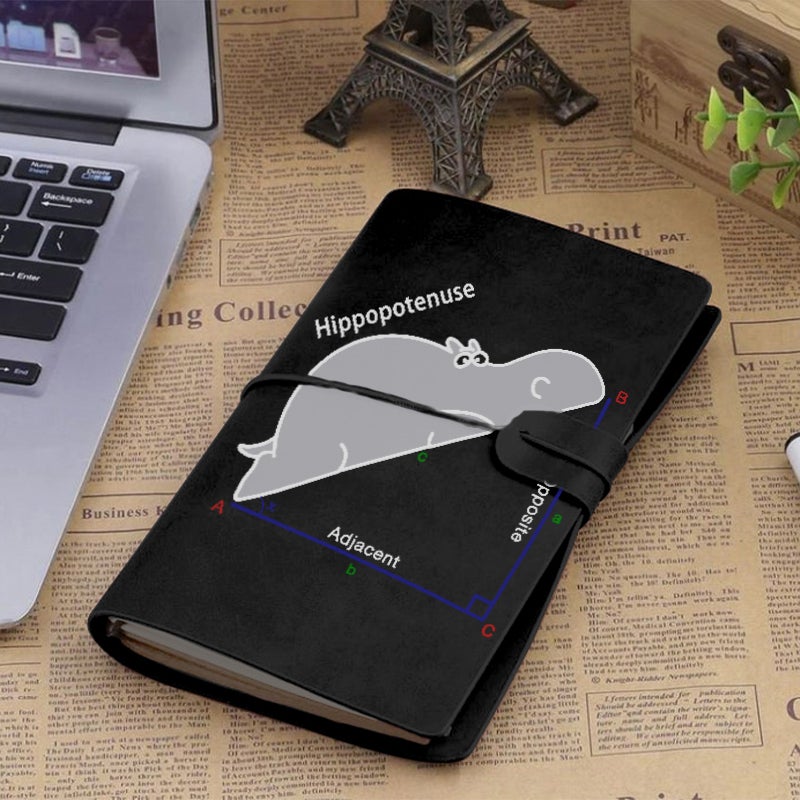 Hippopotenuse Faux Leather Notebook