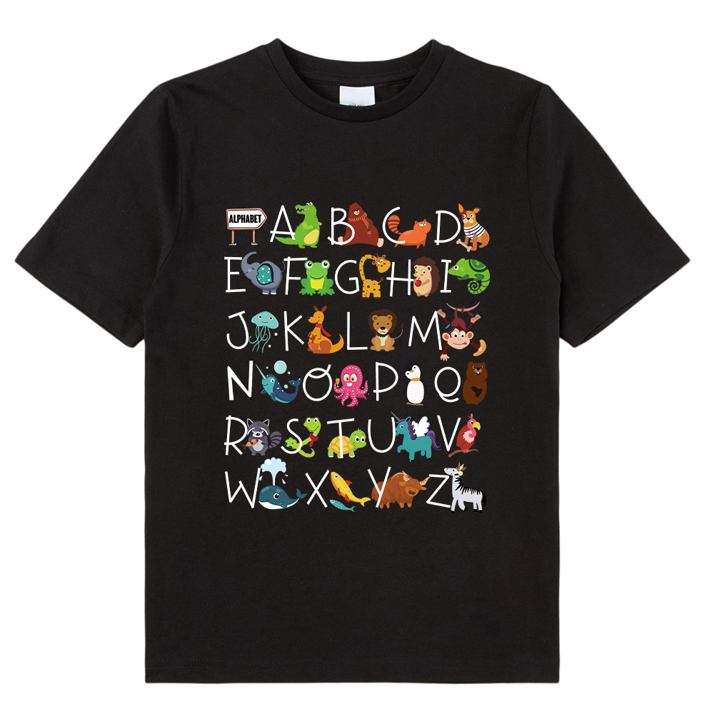 Interesting Animals Letter Kids T-Shirt