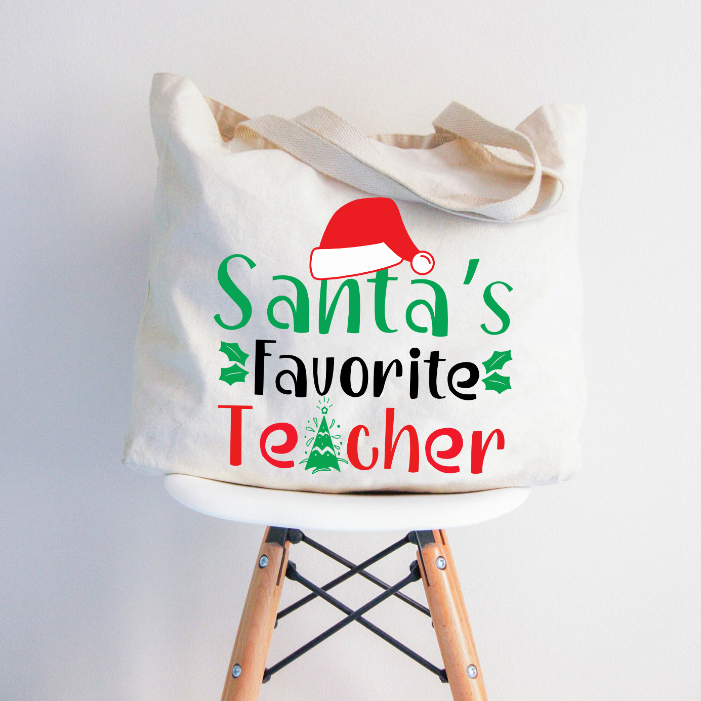 LatestSanta's Favorite Teacher Christmas Tree Zip Tote Bag for Sale-Teachersgram